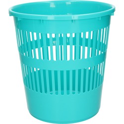 Plasticforte Afvalbak/vuilnisbak/kantoor prullenbak - plastic - blauw - 28 cm - Prullenmanden