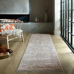 Loper - Laagpolig Modern vloerkleed - Mathilda Abstract - Naturel / Beige / Grijs - 66 x 240 cm