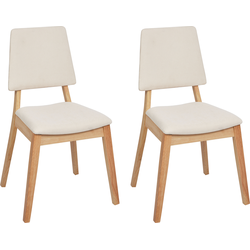 MERRILL - Eetkamerstoel set van 2 - Lichtbeige - Hout