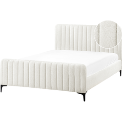 LUNAN - Tweepersoonsbed - Gebroken wit - 140 x 200 cm - Bouclé