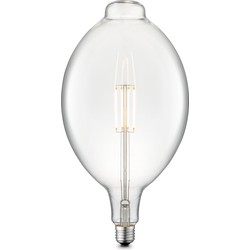 Edison Vintage LED filament lichtbron Carbon - Helder - G180 Ovaal - Retro LED lamp - 16/16/29cm - geschikt voor E27 fitting - Dimbaar - 4W 440lm 3000K - warm wit licht