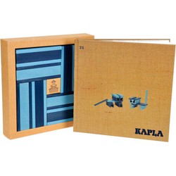 Kapla Kapla  houten bouwplankjes 40 Plankjes licht/ donkerblauw