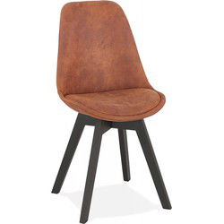 Bruine microvezel stoel AXEL 48x56x85 cm Bruin