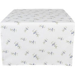 Clayre & Eef Tafelloper  50x140 cm Wit Katoen Olijven