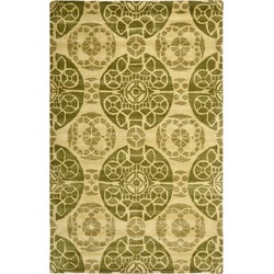 Safavieh Medallion Indoor Hand Tufted Area Rug, Wyndham Collection, WYD376, in Honey & Green, 152 X 244 cm