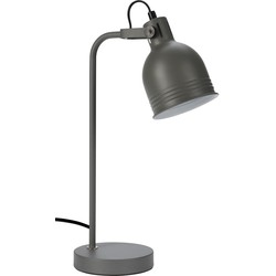 Tafellamp/bureaulampje grijs metaal 38 cm - Bureaulampen