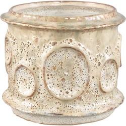 PTMD Bloempot Gregorie - 19x19x17 cm - Keramiek - Creme