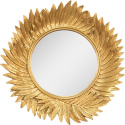 Clayre & Eef Spiegel  Ø 25 cm Goudkleurig Kunststof Rond Passpiegel
