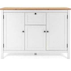 Buffet 3 deuren 1 lade L120 cm - Wit decor - BERGEN