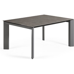 Kave Home - Axis uitschuifbare keramische tafel met antraciet stalen poten 160 (220) cm