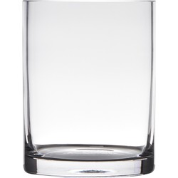 Glazen bloemen cylinder vaas/vazen 15 x 12 cm transparant - Vazen