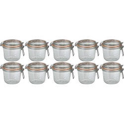 10x Luchtdichte weckpotten transparant glas 500 ml - Weckpotten