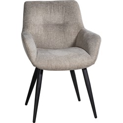 Eetkamerstoel Stof Beige - Zithoogte 49cm - 63x61x87cm - Joah - Set van 2