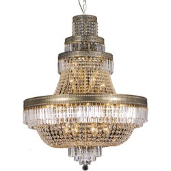 LumiLamp Kroonluchter  Ø 80x105/220 cm  Goudkleurig Ijzer Glas Hanglamp