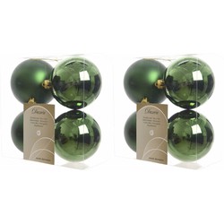 24x Kunststof kerstballen glanzend/mat donkergroen 10 cm kerstboom versiering/decoratie - Kerstbal