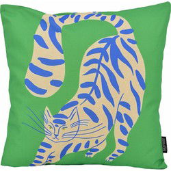 Green Cat | 45 x 45 cm | Kussenhoes | Katoen/Linnen