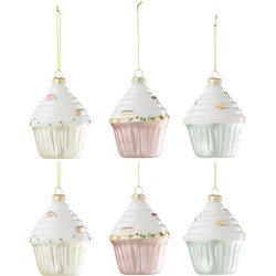 J-line - Doos Van 6 Cake Hanger 2+2+2 Glas Mix - 7.5x7.5x10cm