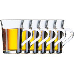 Arcoroc Theeglazen/koffieglazen - 6x - transparant - 230 ml - glazen - Koffie- en theeglazen