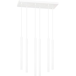 minimalistische hanglamp Longo Wit 6-lichts