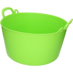 Plasticforte flexibele emmer/kuip - groen - kunststof - 26L - Wasmanden