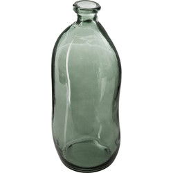 Atmosphera bloemenvaas Organische fles vorm - groen transparant - glas - H36 x D15 cm - Vazen