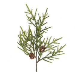 5 stuks - Kerststeker tak PE dennenappels l5b20h44 cm groen - Everlands