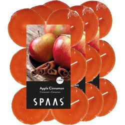 Spaas maxi waxinelichtjes - 36x - Apple Cinnamon - 10 branduren - geurkaarsen