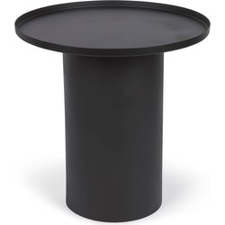 Kave Home - Bijzettafel Fleksa rond in zwart metaal Ø 45 cm