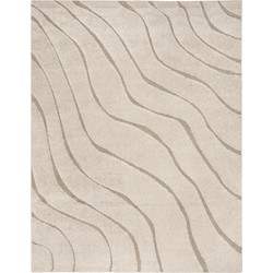 Safavieh Shaggy Geweven Vloerkleed voor Binnen, Florida Shag Collectie, SG472, in Creme & Beige, 244 X 305 cm