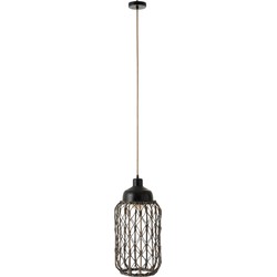 J-line - Lamp Rattan Donker Grijs - 24.5x24.5x51cm