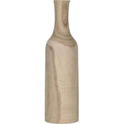 Mica Decorations Vaas Fles Pia  Hout lichtbruin - H 47 x Ø 13 - Decoratie Handgemaakt