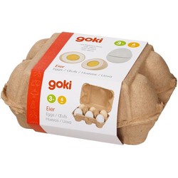 Goki Goki Eggs with Velcro in egg cardboard, 6 pieces H: 5.5 cm