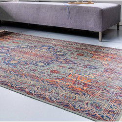 Vintage vloerkleed Manami groen met franjes - Viscose - 200 x 300 cm - (L)