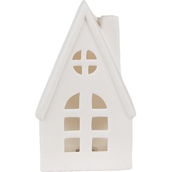 Clayre & Eef Decoratie Huis met LED 9x6x15 cm Beige Porselein