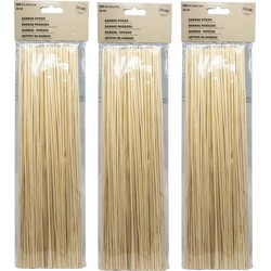 Sateprikkers - 300x - 30 cm - bamboe hout - spiezen - prikkers - bbq of grill spiesjes - prikkers (sate)