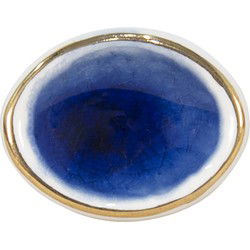 Clayre & Eef Deurknop Blauw Wit Keramiek