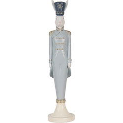 Clayre & Eef Decoratie Beeld Konijn 45 cm Wit Blauw Kunststof