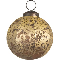 Clayre & Eef Kerstbal  Ø 8 cm Goudkleurig Glas Rond Kerstboomversiering