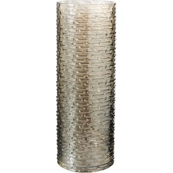  J-Line Vaas Glas Cilinder Geribbeld Beige - Large