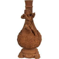Clayre & Eef Kandelaar Bruin Polyresin Engel