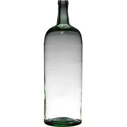 Vaas - fles vorm - transparant - B19 x H60 cm - glas - stijlvolle fles - Vazen