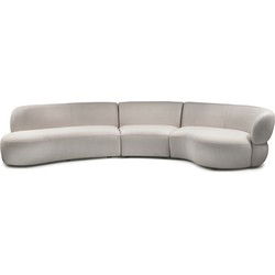 Riviera Maison San Remo Sofa Arm Right 3,5 Seater, bouclé, natural grey