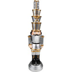 Clayre & Eef Kerstdecoratie Notenkraker 33 cm Zilverkleurig Polyresin