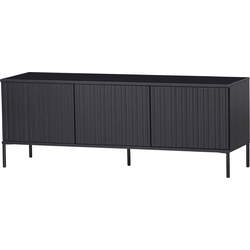WOOOD New Gravure Tv Meubel - Grenen - Zwart - 56x150x44