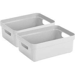 Sunware Opbergbox - 4x - kunststof - wit - 9 liter - Opbergbox