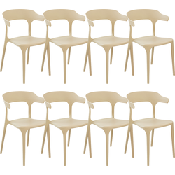 GUBBIO - Stoel set van 8 - Zandbeige - Polypropyleen