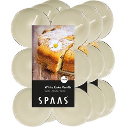 36x Maxi theelichten vanille geurkaarsen White Cake Vanilla 10 branduren - geurkaarsen