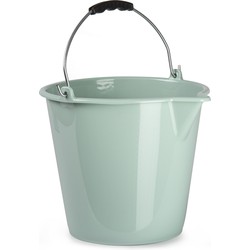 Huishoud schoonmaak emmer kunststof mintgroen 9 liter inhoud 30 x 26 cm - Emmers