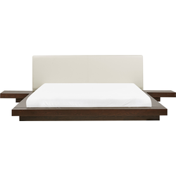 Beliani ZEN - Tweepersoonsbed-Donkere houtkleur-MDF