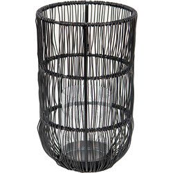 Clayre & Eef Windlicht Zwart Metaal